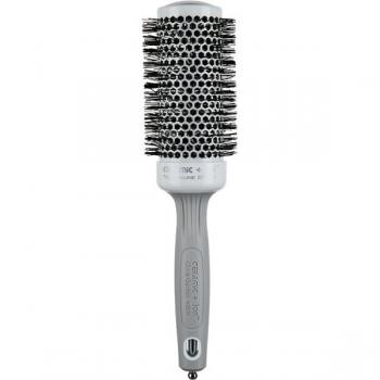 Cepillo Redondo Olivia Garden Expert Blowout Shine Blanco y Gris 45 mm Unisex con Cerdas Onduladas