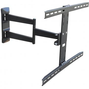 Lauson Soporte de Pared inclinable y Giratorio para Pantallas TV/LCD de 55-65, Doble Brazo Extensible y Carga hasta 40 Kg, VESA 600 x 400 mm, Negro