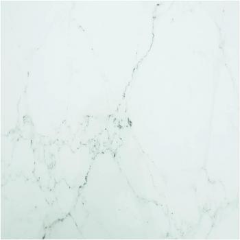 Tablero de Mesa Cuadrado Blanco 80x80 cm 6 mm Vidrio Templado Diseño Mármol