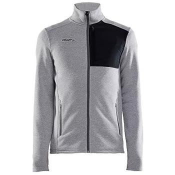 Craft ADV Explore Heavy Full Zip Fleece Jacket - Grey Melange/Black, XL for Men