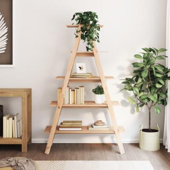 A-Shape 5-Tier Solid Pine Shelf, 110x40x180.5 cm, Natural Finish