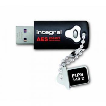 Integral Memory Crypto Drive - Memoria USB de 32 GB, negro y naranja