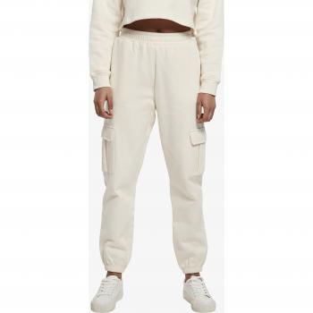 Urban Classics Women's High Waist Cargo Sweat Pants in Whitesand 2XL