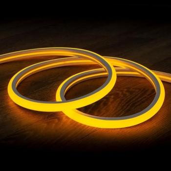 Tira Neón LED Regulable 7.5 W/m 220V AC Semicircular 180º Amarillo IP67 Corte a Medida cada 100 cm