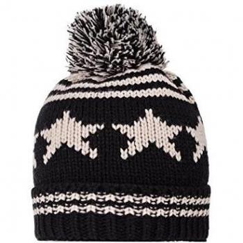 maximo Mütze Sterne, mit Pompon Gorro, Schwarz/hellbeigemeliert 4679, 51/53 para Niños