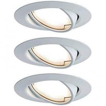 Juego de 3 Luminarias Empotradas LED Paulmann Base Coin, 5W, 3000K, Redondas y Ajustables