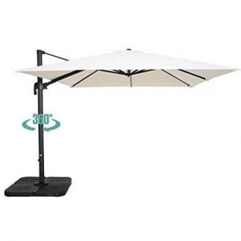 Parasol cuadrado de mástil lateral 3 m de aluminio Oviala