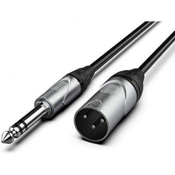 Audibax Pro Cable XLR Macho a Jack Balanceado 10 Metros Negro