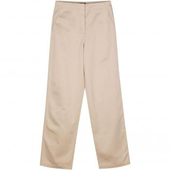 Emporio Armani Women's Cotton Trousers - Beige, Size 44 IT/8 US, Style Code: 3D2P722NT0Z0103