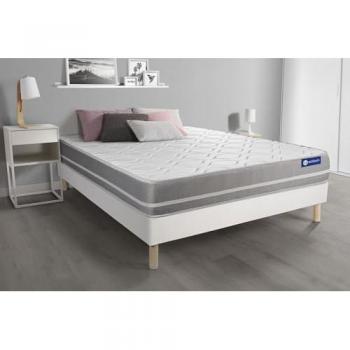 Pack Somier blanco + Colchón de espuma viscoelástica 135 x 200 cm