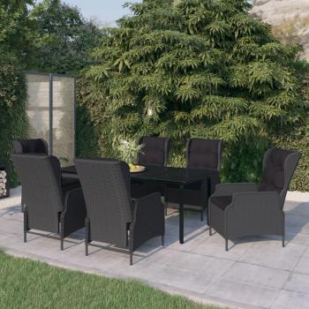 Juego de comedor de jardín 7 piezas gris oscuro VIDAXL