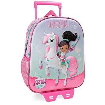 Nella Unicorns Mochila Preescolar, 33 cm, con carro