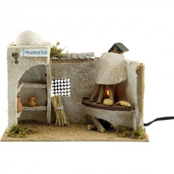 Horno con luz y fuego de Navidad iluminado para una experiencia festiva perfecta