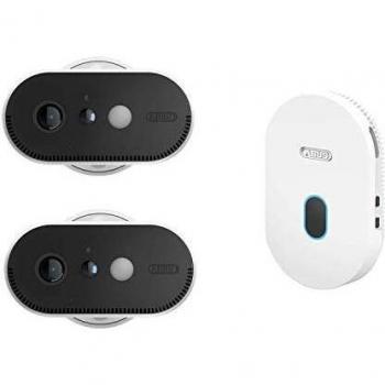 Kit de 2 cámaras Wi-Fi recargables para exteriores con estación base ABUS