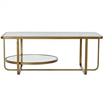 Mesa de Centro Glam Dorada con Cristal 90 x 50 x 35 cm