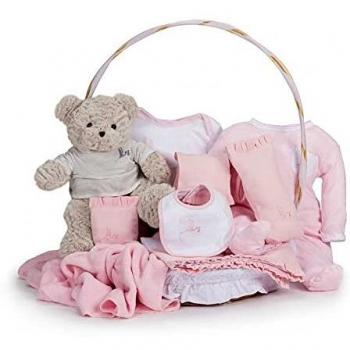 BebeDeParis | Regalos de Lujo para Bebés Recién Nacidos | Canastilla Bebé Clásica | Cesta de Regalo Bebé Personalizada | 3-6 Meses