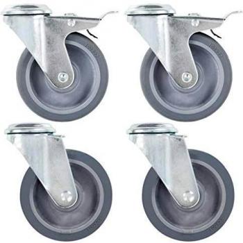 vidaXL 32x Ruedas Giratorias con Agujero Pasador Materiales Muebles Bancos Trabajo Carritos Estanterías Resistencia Golpes Suaves Diámetro de 100mm