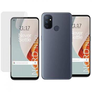 Pack 2 en 1 Funda Gel Transparente + Protector de Cristal Templado para OnePlus Nord N100 - Protección Completa
