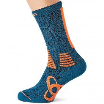 Odlo Calcetines largos unisex Ceramicool Light, Unisex adulto, Calcetines, 763580, azul coral - Pesca, naranja, 45-47
