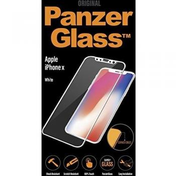 PanzerGlass Protector de pantalla para iPhone X, color blanco.