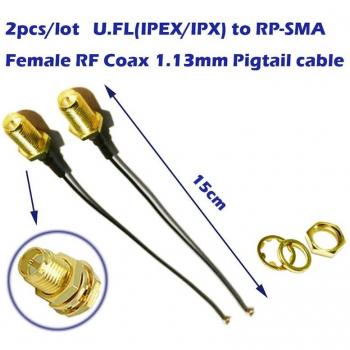 Cable Coaxial Flexible IPEX IPX a RP-SMA Hembra 1,13mm para Antenas y Dispositivos Wifi