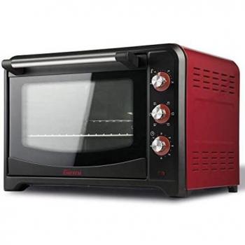 Horno Eléctrico Girmi FE60 con Convección y Espetón, 2000 W, Capacidad 60 Litros, Acero Inoxidable Rojo