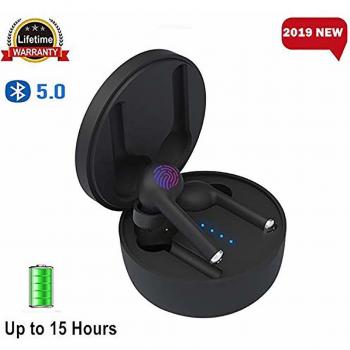 2020 Auriculares inalámbricos Bluetooth actualizados con micrófono de Audio estéreo hasta 15 Horas de Juego Estuche portátil de Carga Deportiva