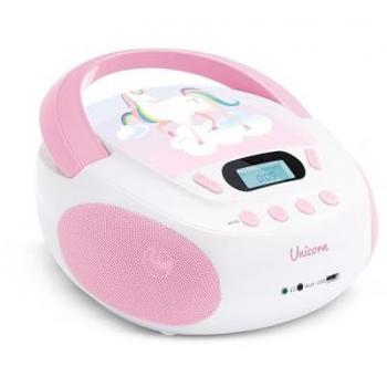 Lector CD MP3 Infantil Unicornio con Puerto USB y Entrada de Audio