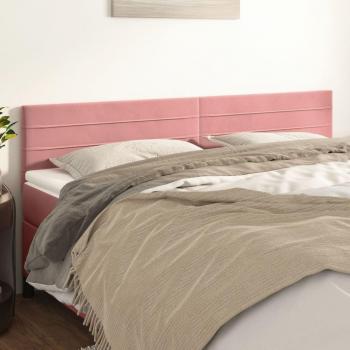 Cabecero de terciopelo rosa 2 piezas 100x5x78/88 cm