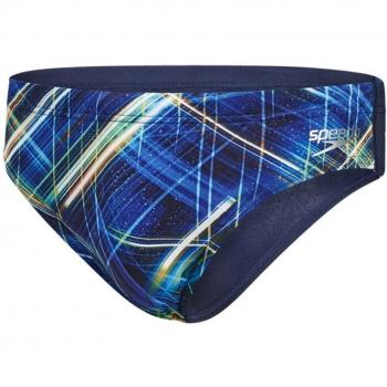 Speedo Allover Digital Slip, hombre, color Navy/Danube/Light Adriatic, tamaño Size 30/7 cm