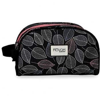 Movom Leaves Neceser Dos Compartimentos Adaptable Negro 26x16x11 cms Poliéster