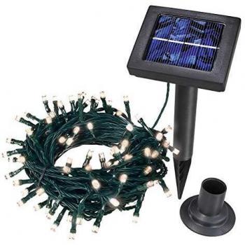 Esotec 102102 - Guirnalda solar con 100 luces LED de color blanco