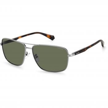 Polaroid PLD 2119/G/S Men's Polarized Sunglasses, Rectangular Metal Frame, Silver, Ø 61 mm