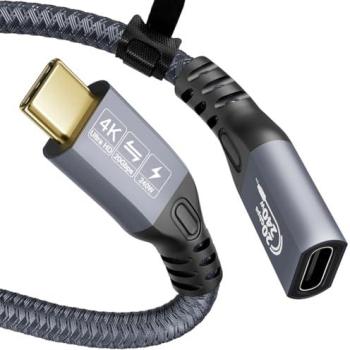 Cable de Extensión USB 4K Tipo-C Macho a Hembra Ultra HD 20Gbps 240W 2m