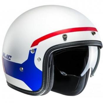 HJC Moto Casco FG de 70s modik mc21sf, color blanco/azul/rojo, tamaño L