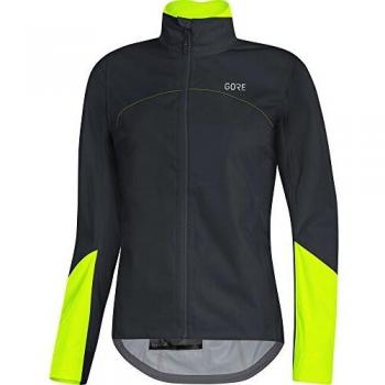 GORE Wear Chaqueta impermeable de ciclismo en carretera para mujer, C5 Women GORE-TEX Active Jacket, 36, Negro/Amarillo neón, 100202