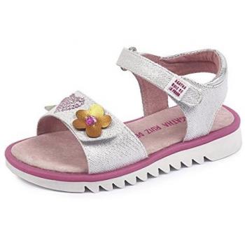 Agatha Ruiz de la Prada 182955, Sandalias con Punta Abierta para Niñas, Plateado