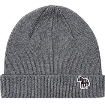 Paul Smith Men's Lambswool Zebra Beanie Hat Grey One Size