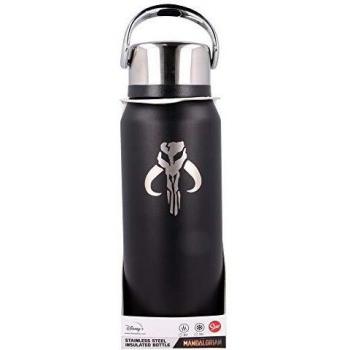 The Mandalorian | Botella De Agua Termo Reutilizable De Acero Inoxidable | Botella De Agua Aislada Al Vacío Con Diseño De Doble Pared Para Mantener La Temperatura - Tapa Con Asa - 505 Ml