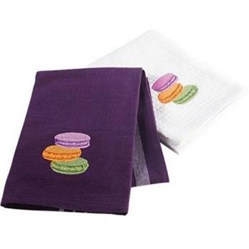 Ligne Décor  - 1730354, 2 Panos De Cocina , 50 X 70 Cm , Macarons , Bordado , Violeta