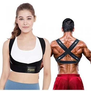 Hipzo Corrector Postura Espalda, Ajustable Transpirable Invisible Corrector Espalda para Mujeres Hombres, Alivia los Dolores de Espalda, Cuello y Hombros, Mejora la Postura, Cambia el Temperamento