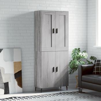 Aparador alto de madera contrachapada gris sonoma 69,5x34x180 cm