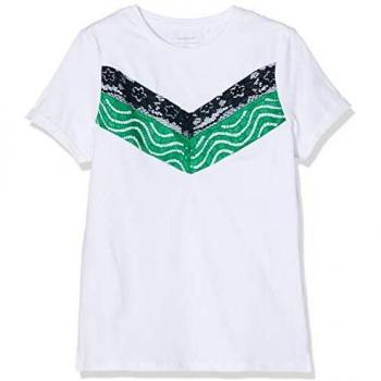 NAME IT Nkfbianne Ss Top Noos, Camiseta Niñas, Blanco