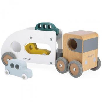 BOLID - CAMIÓN TRANSPORTADOR DE COCHES CON 3 VEHÍCULOS - Janod J04637 JU04637 JANOD