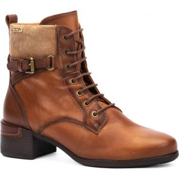 Pikolinos Botín de Piel Málaga W6W-8953C1 para Mujer - Botines de piel con cordones y cremallera lateral