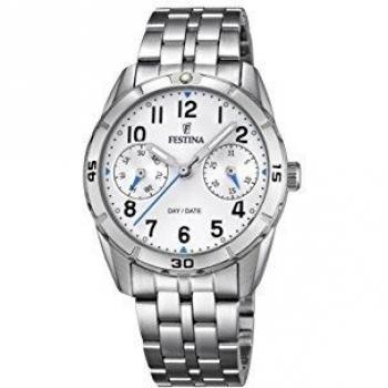 Reloj Infantil Festina Junior F16908/1 con Esfera Blanca y Caja de Acero Inoxidable Gris Plata