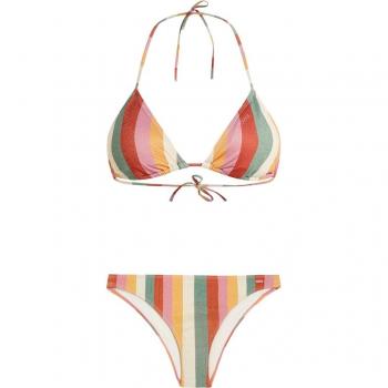 Bikini de mujer Prtpike Protest con estampado colorido, sujetador tipo triángulo ajustable, parte inferior de corte brasileño, tejido elástico y rápido secado, ideal para actividades acuáticas y bronceado