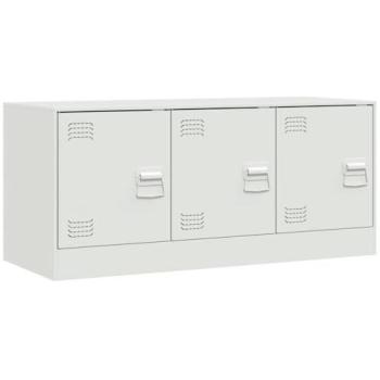 Mueble TV Multimedia Estantería Buffet Acero Blanco 99 x 39 x 44 cm