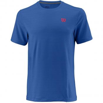 Wilson M UWII Linear Crew - Camiseta, Hombre, Azul