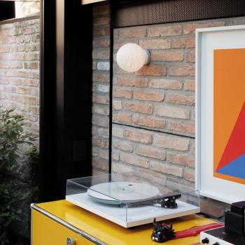 Aplique de pared Ideal Lux Carta, blanco, plástico, Ø 10 cm